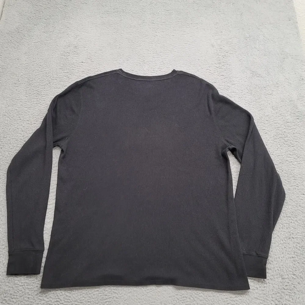 Levis Shirt Mens 2XL Black Thermal Long Sleeve Vintage Logo‎ California Bear